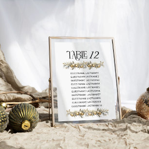 Carte Plan de table de mariage de Noël avec numéro de ta