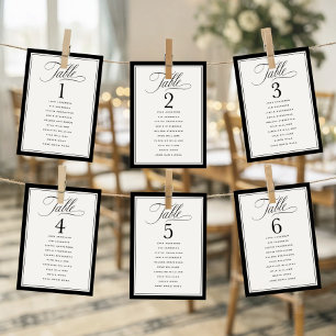 Carte Plan de table de mariage élégant avec bordure et n