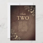 Carte Plan de table de mariage en bois rustique (Devant)