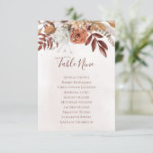Carte Plan de table de mariage floral bohème automnal (Debout devant)