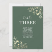 Carte Plan de table de mariage floral vert olive (Devant)