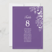 Carte Plan de table de mariage floral violet (Dos)