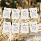 Carte Plan de table de mariage moderne élégant blanc