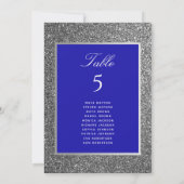 Carte Plan de table de mariage pailleté argent (Dos)