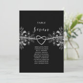 Carte Plan de table de mariage rouge et noir (Debout devant)