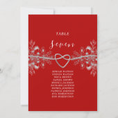 Carte Plan de table de mariage rouge et noir (Dos)
