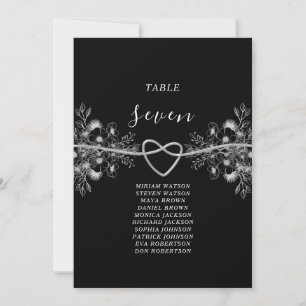 Carte Plan de table de mariage rouge et noir