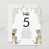 Carte Plan de table de mariage sur le thème des dinosaur (Devant)