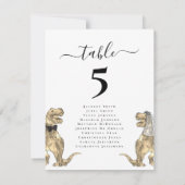 Carte Plan de table de mariage sur le thème des dinosaur (Dos)