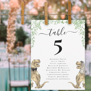 Carte Plan de table de mariage sur le thème des dinosaur