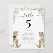 Carte Plan de table de mariage sur le thème des dinosaur (Dos)