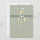 Carte Plan de table de mariage vert sauge (Devant)