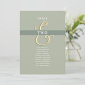 Carte Plan de table de mariage vert sauge (Debout devant)