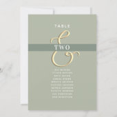 Carte Plan de table de mariage vert sauge (Dos)