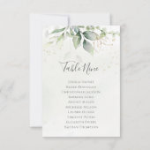 Carte Plan de table du tableau de l'Eucalyptus Green Sea (Dos)