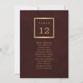 Carte Plan de table élégant pour les invités de mariage (Devant)