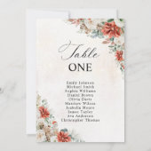 Carte Plan de table pour un mariage d'hiver (Dos)