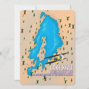 Carte Plan de voyage du lac Kivu Great African lake.