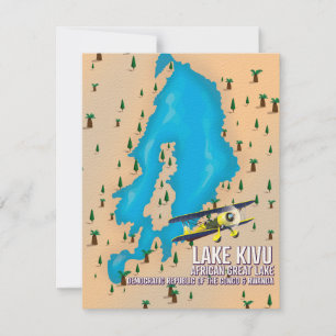 Carte Plan de voyage du lac Kivu Great African lake.