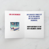 Carte Plan directeur et ingénieure femme Anniversaire (Intérieur)