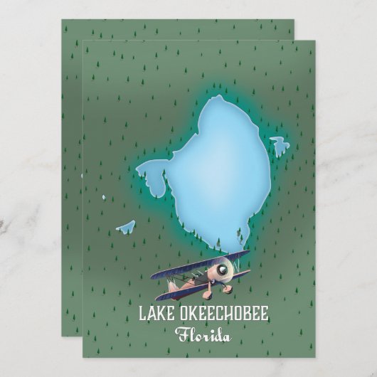 Carte Plan du lac Okeechobee Floride. (Devant / Derrière)