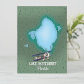 Carte Plan du lac Okeechobee Floride. (Debout devant)