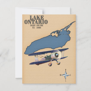 Carte Plan du lac Ontario USA Canada