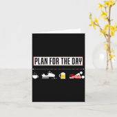 Carte Plan For The Day Funny Snowmobile (Fleur jaune)