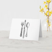 Carte Planche à couteau d'antiquité et combinaison cuill (Fleur jaune)