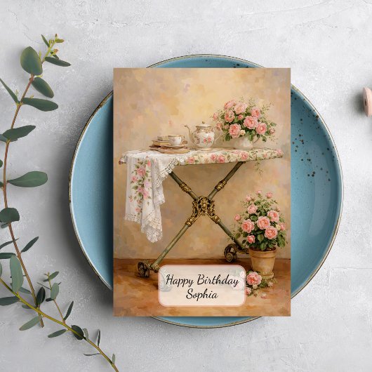 Carte Planche à repasser Roses Shabby Chic