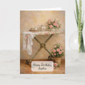 Carte Planche à repasser Roses Shabby Chic (Devant)