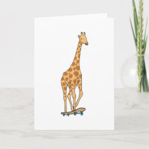 Carte Planche à roulettes Girafe Skateuse