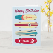 Carte Planches à roulettes vintage (Fleur jaune)