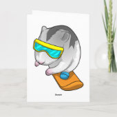 Carte Plancheur de hamster sur snowboard (Dos)