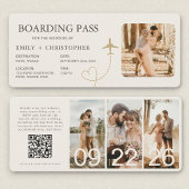 Carte Plane Ticket Destination Wedding Boarding Pass