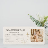 Carte Plane Ticket Wedding Boarding Pass  (Debout devant)