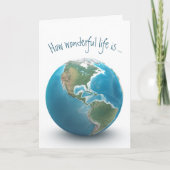 Carte Planète Bleue Terre Anniversaire (Devant)