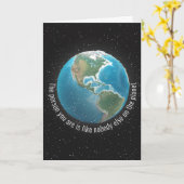 Carte Planète d'anniversaire Terre avec des étoiles (Fleur jaune)