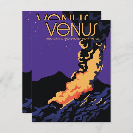 Carte Planète Vénus espace art (Devant / Derrière)