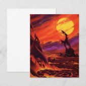 Carte Planète volcanique de science-fiction vintage avec (Devant / Derrière)