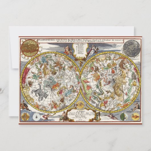 Carte Planisphère Céleste Vintage par Nicholas de Fer (Devant)