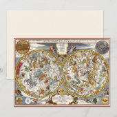 Carte Planisphère Céleste Vintage par Nicholas de Fer (Devant / Derrière)