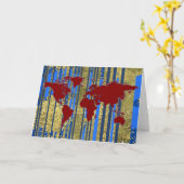 Carte Planisphère-Monde (Fleur jaune)