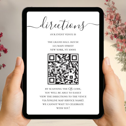 Carte Plans numériques avec code QR pour directions mode
