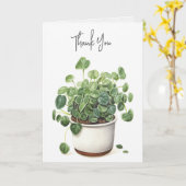 Carte Plante à pointillés Merci (Fleur jaune)