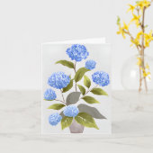 Carte Plante Blue Hydrangea | Belle aquarelle florale (Fleur jaune)