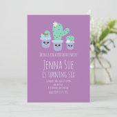 Carte Plante de cactus mignonne en pot pour fête d'anniv (Debout devant)