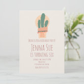 Carte Plante de cactus moderne en pot Fête d'anniversair (Debout devant)