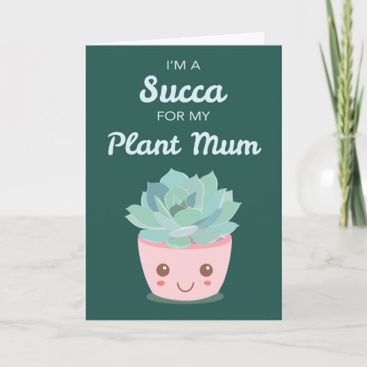 Carte Plante de la Saint-Valentin Maman avec Succulente (Devant)