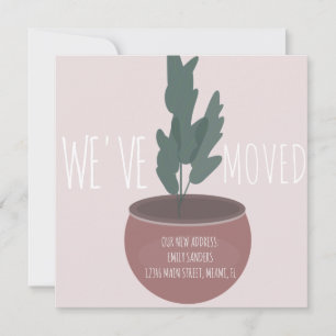 Carte Plante en pot d'adresse de nouvelle maison moderne
